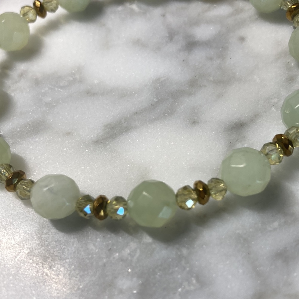 Adventurine & Swarovski crystal bracelet in size 7” - Picture 2 of 5